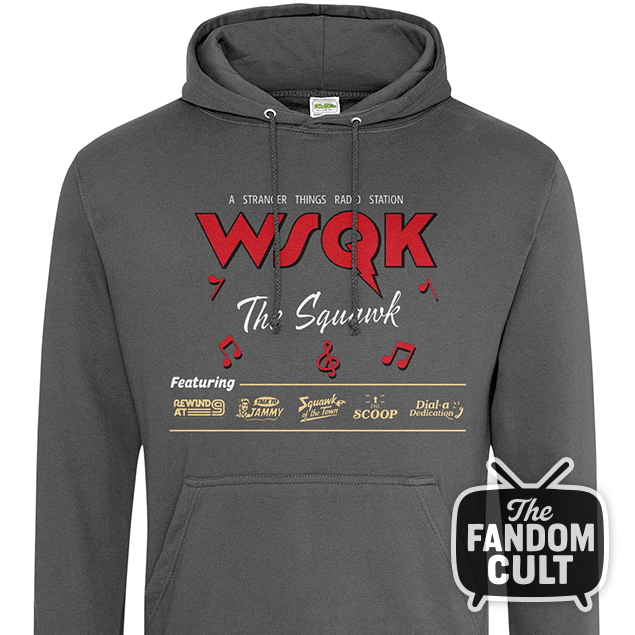WSQK Logo & All Radio Shows Hoodie - Stranger Things
