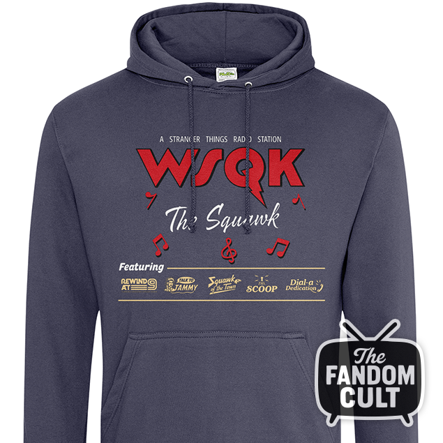 WSQK Logo & All Radio Shows Hoodie - Stranger Things
