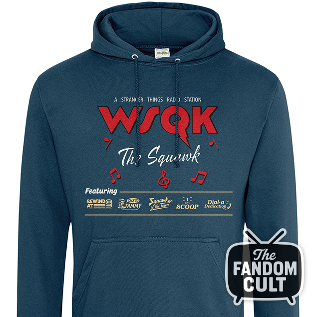 WSQK Logo & All Radio Shows Hoodie - Stranger Things