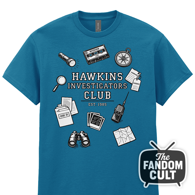 Hawkins Investigators Club Evidence T-Shirt - Inspired by Tales of '85