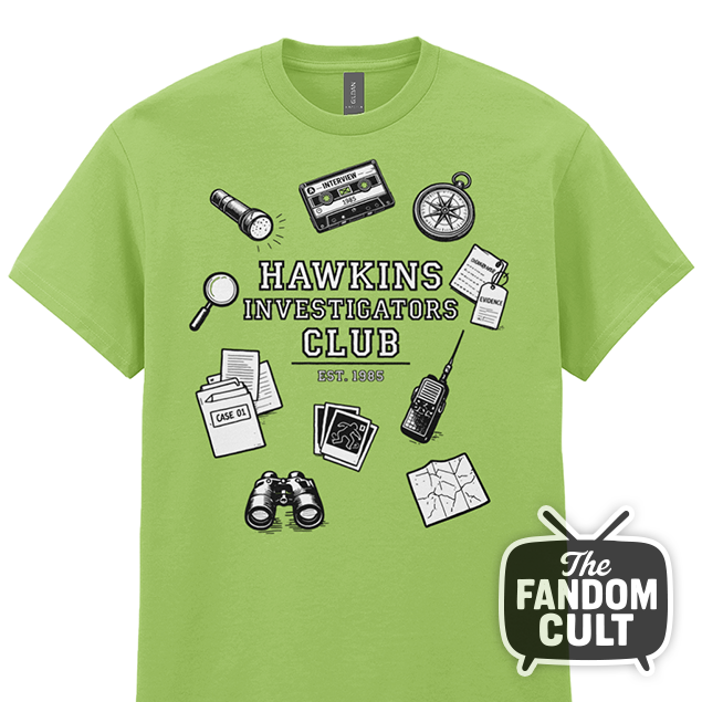 Hawkins Investigators Club Evidence T-Shirt - Inspired by Tales of '85