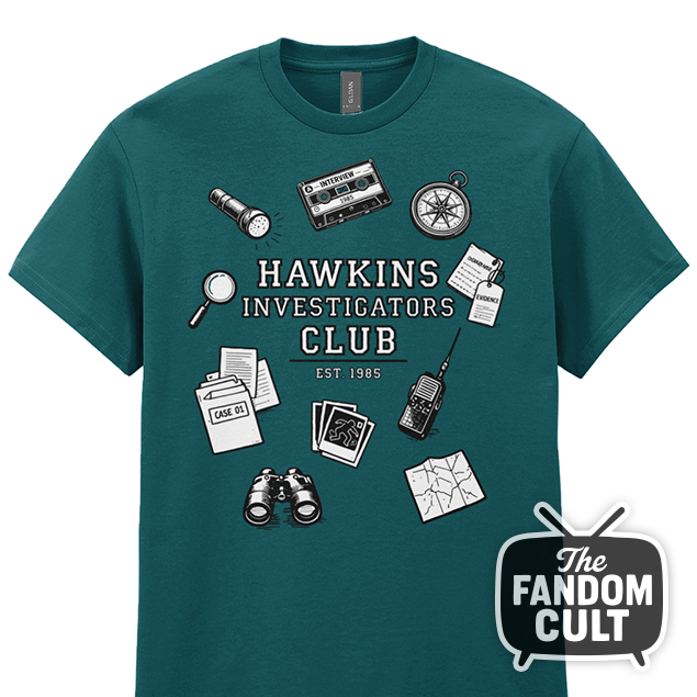 Hawkins Investigators Club Evidence T-Shirt - Inspired by Tales of '85