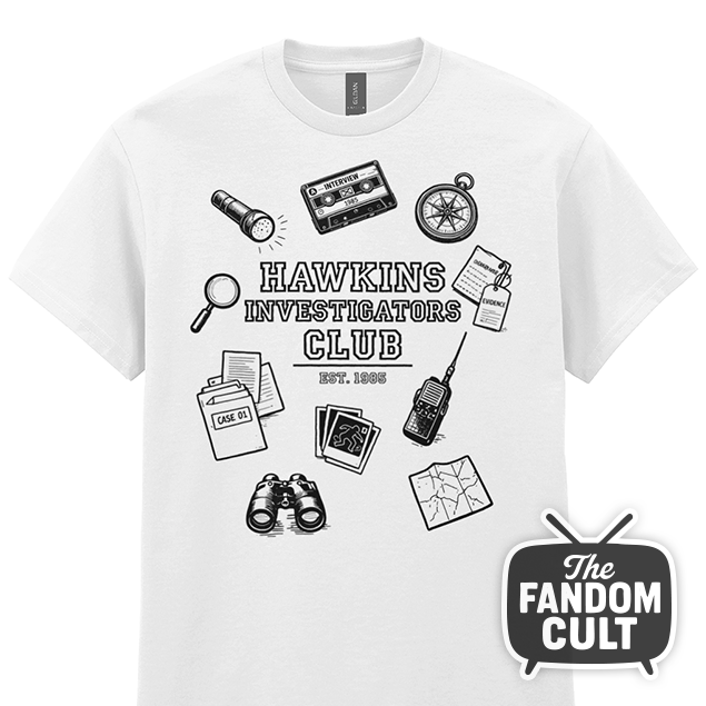 Hawkins Investigators Club Evidence T-Shirt - Inspired by Tales of '85