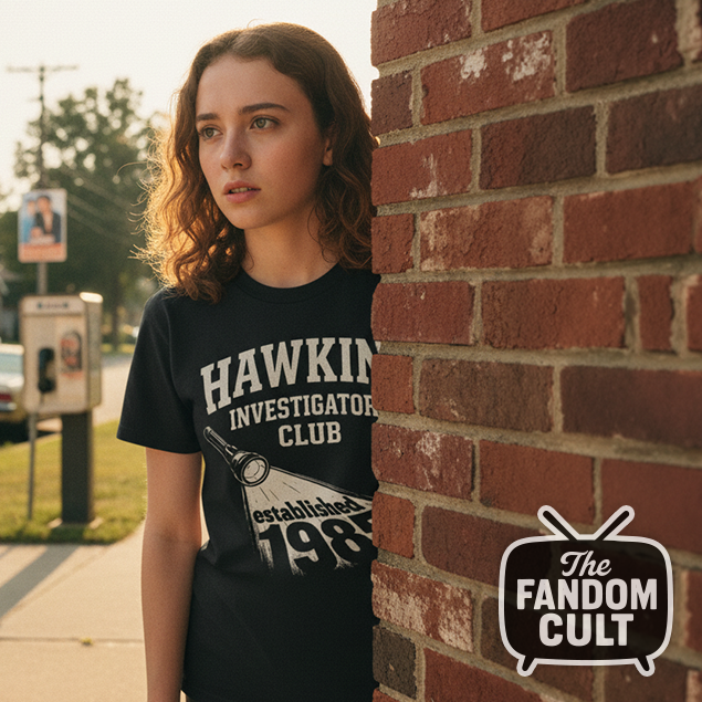 Hawkins Investigators Club Torch Searchlight T-Shirt - Tales from '85