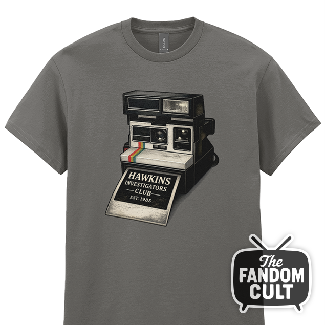 Polaroid Hawkins Investigators Club Grey T-Shirt - Tales from '85
