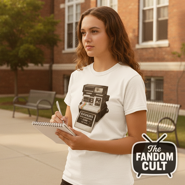 Polaroid Hawkins Investigators Club White T-Shirt - Inspired by Tales from '85