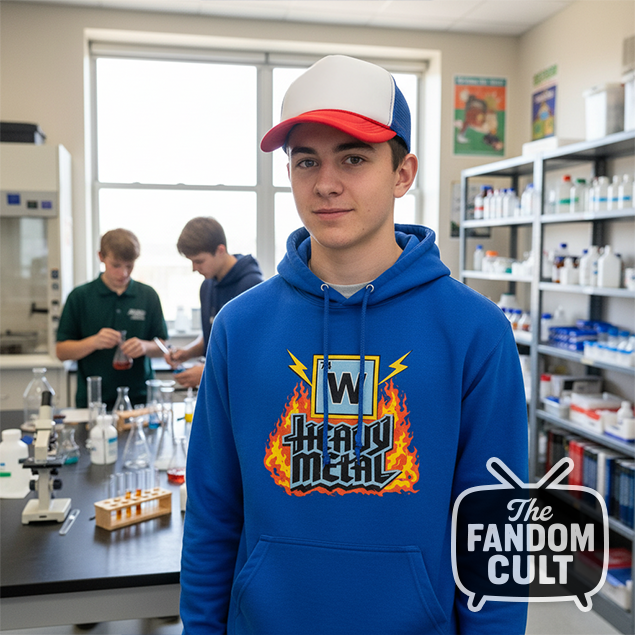 Heavy Metal Royal Blue Hoodie - Dustin Henderson Tales from '85 Cosplay